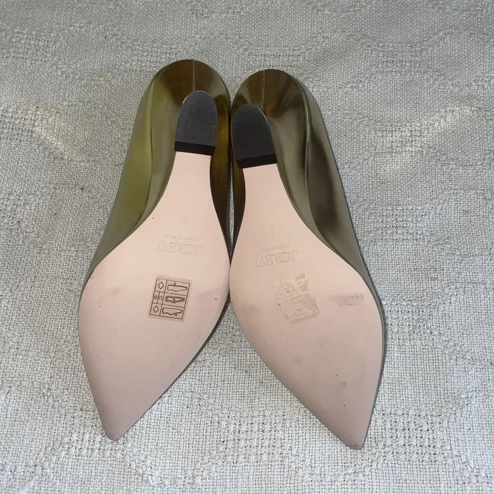J. Crew Italy Women’s Wedge Heels Size 6 M Gold Metallic Going Out Party Fun